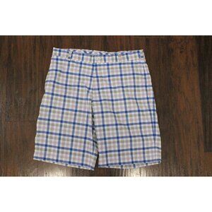 Nike Golf Mens Dri-Fit Plaid Shorts Size 34 Purple & Blue Lightweight Performanc